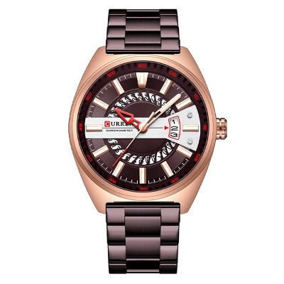 Picture of CURREN C8403M Bronze Stainless Steel Analog Watch For Men - RoseGold & Bronze