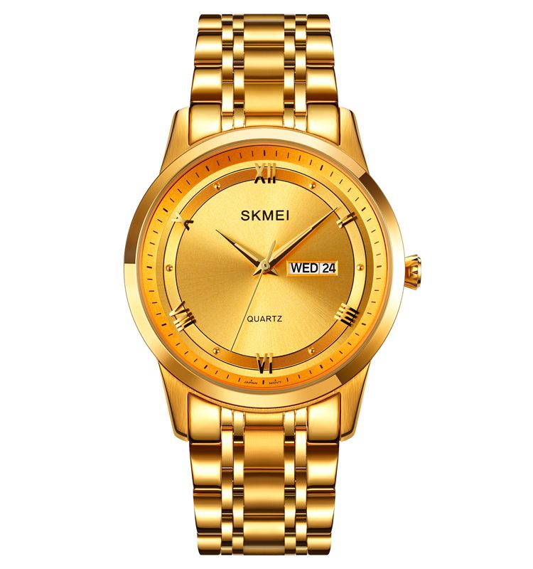 Picture of SKMEI 1870 Golden Stainless Steel Analog Watch For Men - Golden