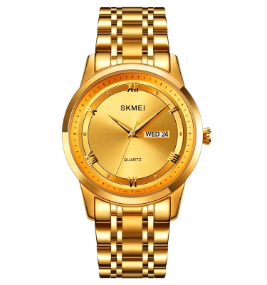 Picture of SKMEI 1870 Golden Stainless Steel Analog Watch For Men - Golden