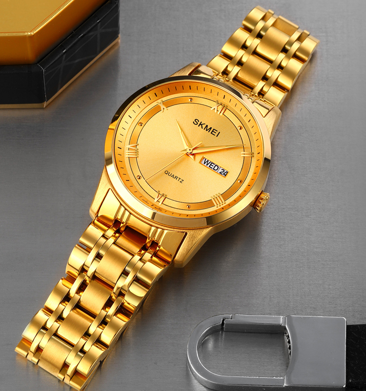 Picture of SKMEI 1870 Golden Stainless Steel Analog Watch For Men - Golden