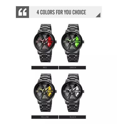 Picture of SKMEI 1787 Black Stainless Steel Rotation Wheel Fashion Waterproof Analog Quartz Watch For Men