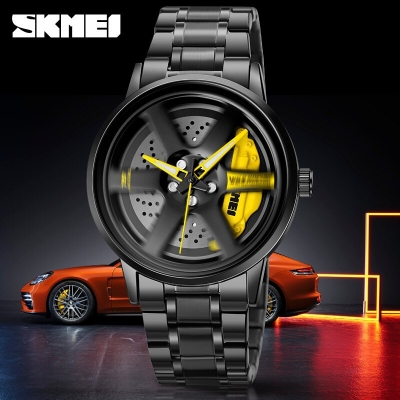 Picture of SKMEI 1787 Black Stainless Steel Rotation Wheel Fashion Waterproof Analog Quartz Watch For Men