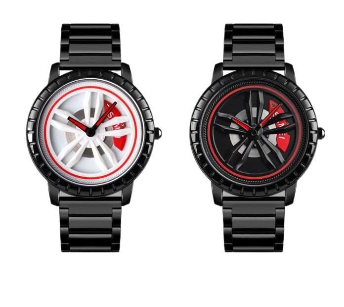 Picture of SKMEI 1634 Black Stainless Steel Rotation Wheel Fashion Waterproof Analog Quartz Watch For Men