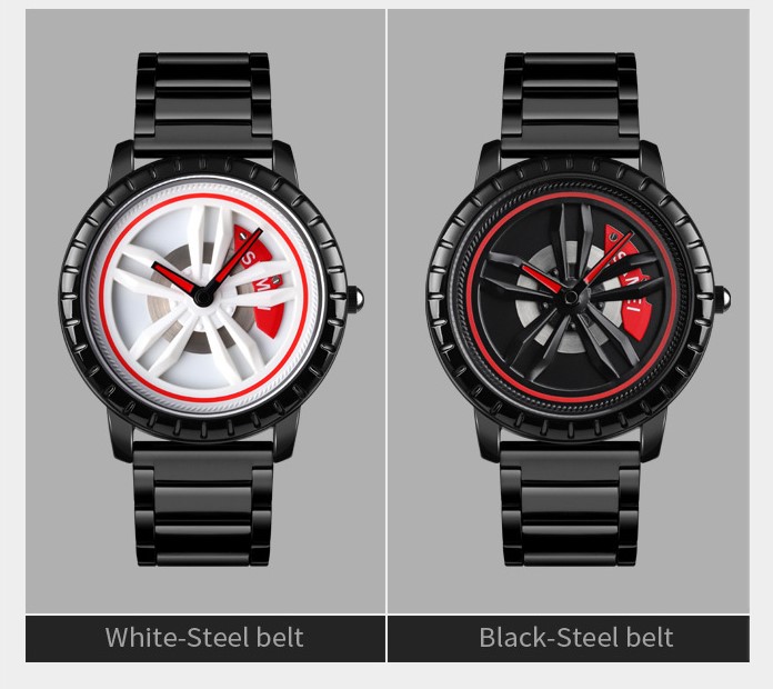 Picture of SKMEI 1634 Black Stainless Steel Rotation Wheel Fashion Waterproof Analog Quartz Watch For Men