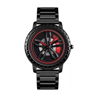 Picture of SKMEI 1634 Black Stainless Steel Rotation Wheel Fashion Waterproof Analog Quartz Watch For Men