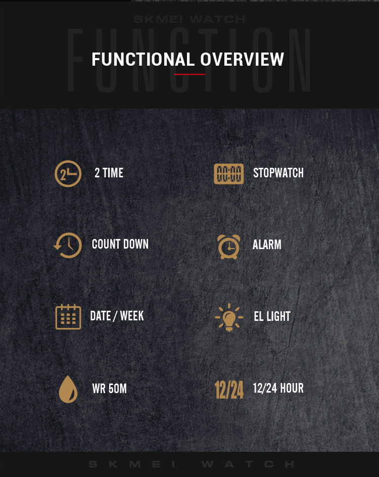 Picture of SKMEI 1894 Square Sports Waterproof Multifunctional Luminous Watch