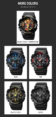 Picture of SKMEI 1832 Black PU Sports Dual Time LED Digital Chronograph Display Luminous Waterproof Watch For Men