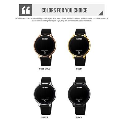 Picture of SKMEI 1842 Black PU Silica Gel Band Creative LED Touch Screen Digital Watch For Men