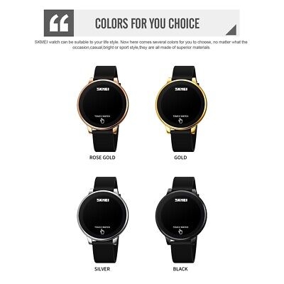 Picture of SKMEI 1842 Black PU Silica Gel Band Creative LED Touch Screen Digital Watch For Men