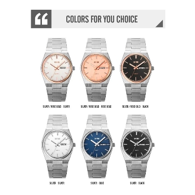 Picture of SKMEI 9288 Stainless Steel Classic Fashion Quartz Calendar Waterproof Business Watch For Men