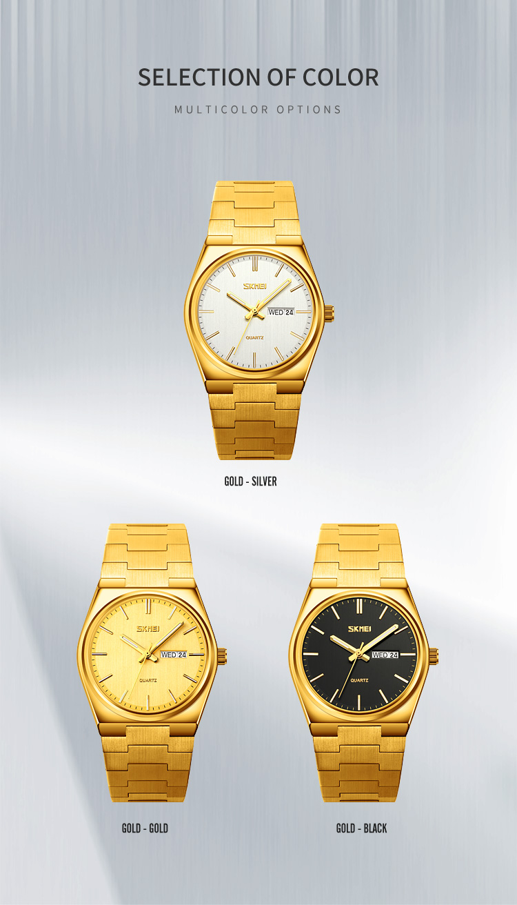 Picture of SKMEI 9288 Stainless Steel Classic Fashion Quartz Calendar Waterproof Business Watch For Men