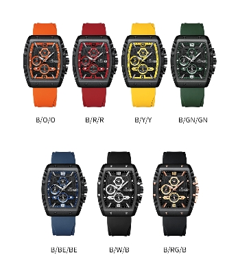 Picture of NAVIFORCE 8025 Quartz Colorful Silicone with Square Case Chronograph Sport Wrist Watch For Men