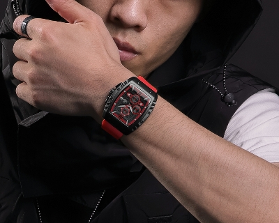 Picture of NAVIFORCE 8025 Quartz Colorful Silicone with Square Case Chronograph Sport Wrist Watch For Men