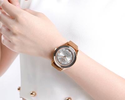 Picture of NAVIFORCE NF5040 Creative Big Dial Glass Bezel Leather Quartz Luxury Ladies Wrist Watches