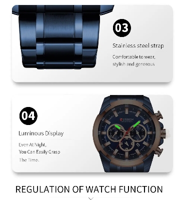 Picture of CURREN 8361 Casual Sporty Wristwatches Stainless Steel Band Chronograph Clock Men's Watches Luxury Original Quartz Clock Male
