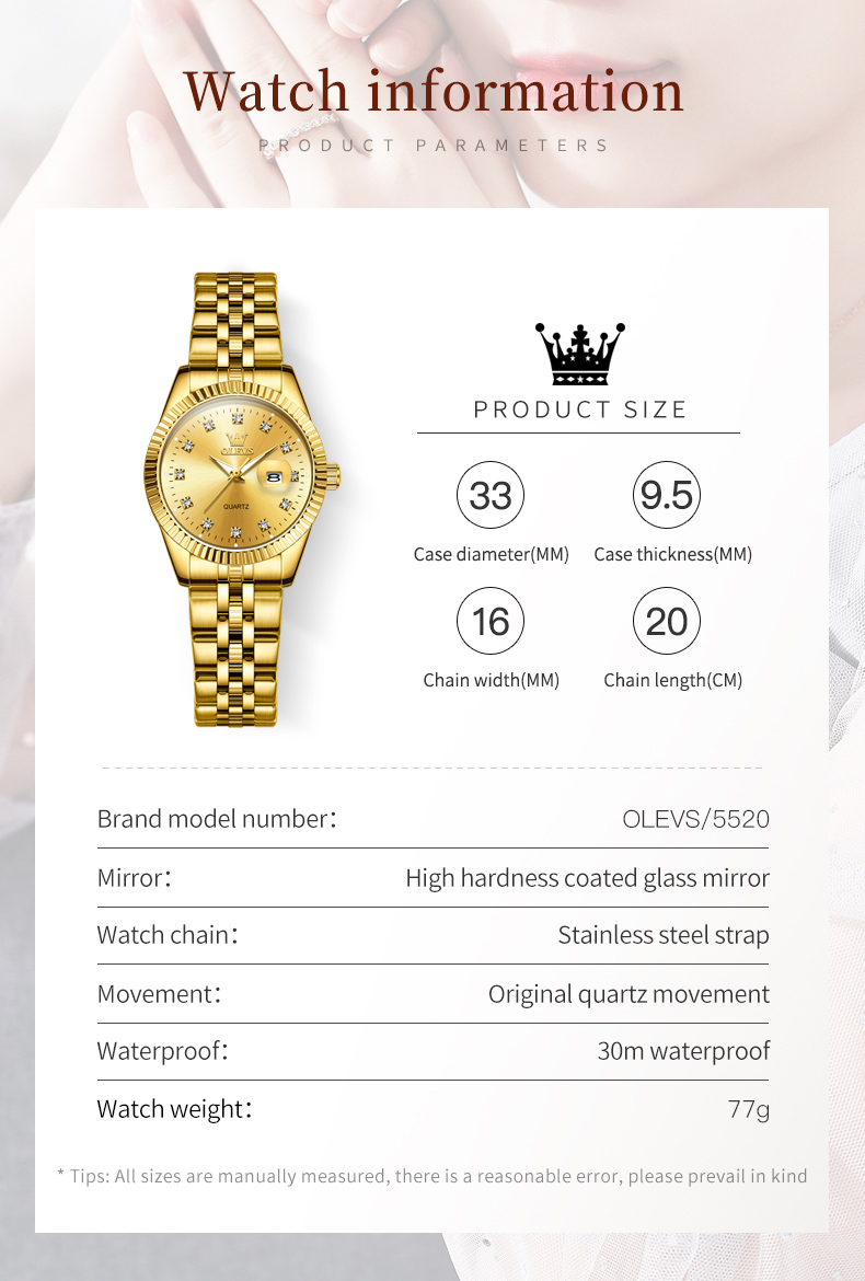 Picture of OLEVS 5520 Stainless Steel Analog Luxury Wrist Watch For Women