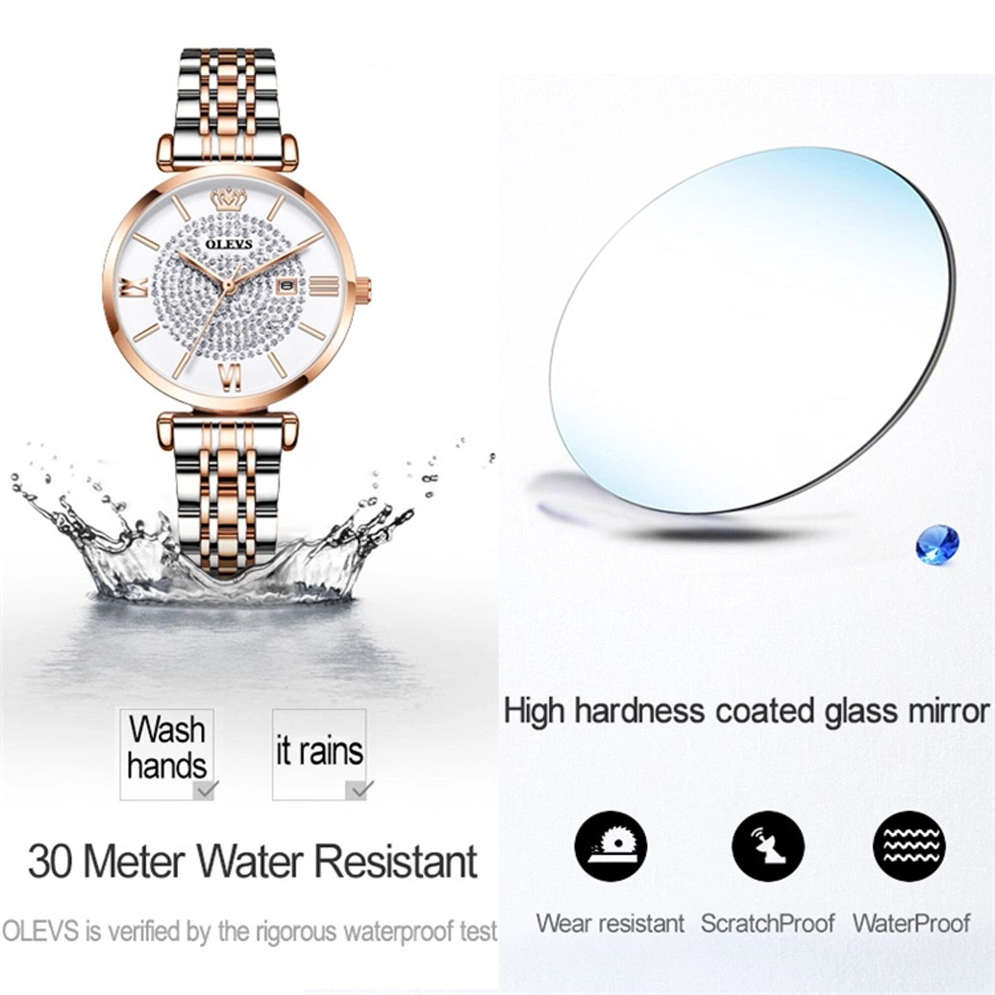 Picture of OLEVS 6892 Stainless Steel Casual Quartz Watches Simple Band Fashion Watch For Women