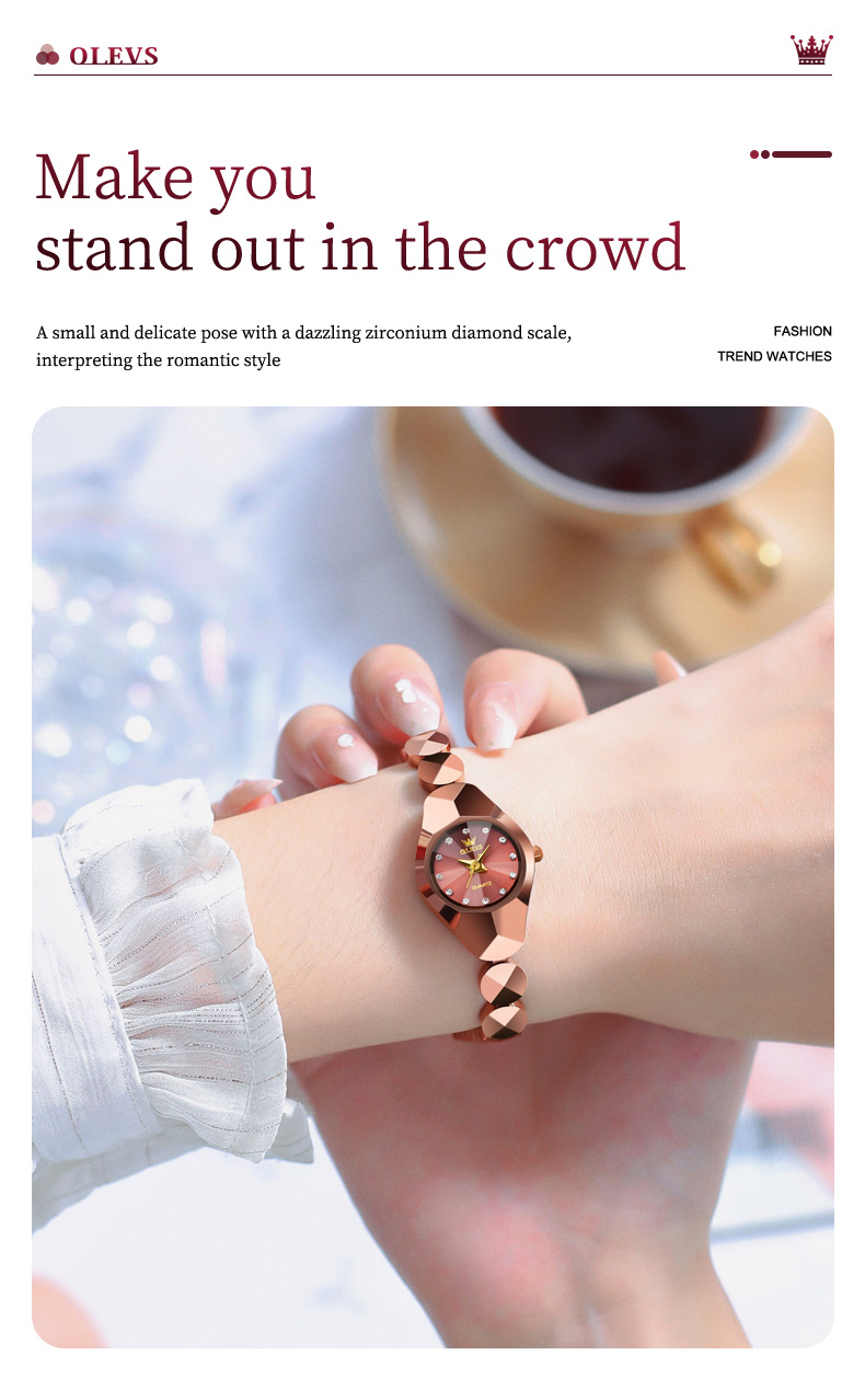 Picture of OLEVS 7007 Elegant Luxury Tungsten Steel Analoge Wrist Watch For Women