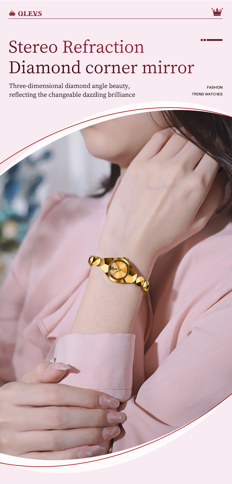 Picture of OLEVS 7007 Elegant Luxury Tungsten Steel Analoge Wrist Watch For Women