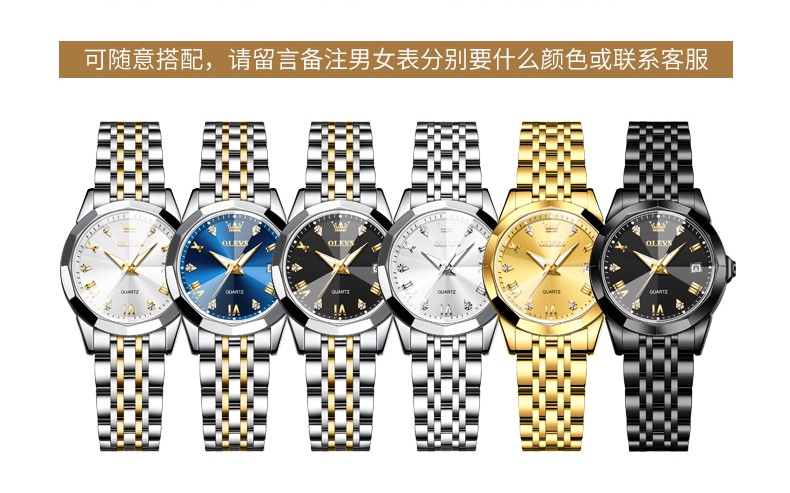 Picture of OLEVS 9931 Luxury Dimond Cut Glass Stainless Steel Analog Wrist Watch For Women