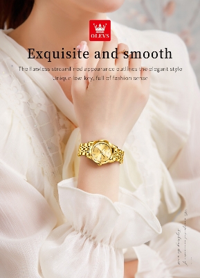 Picture of OLEVS 9931 Luxury Dimond Cut Glass Stainless Steel Analog Wrist Watch For Women