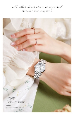 Picture of OLEVS 9931 Luxury Dimond Cut Glass Stainless Steel Analog Wrist Watch For Women