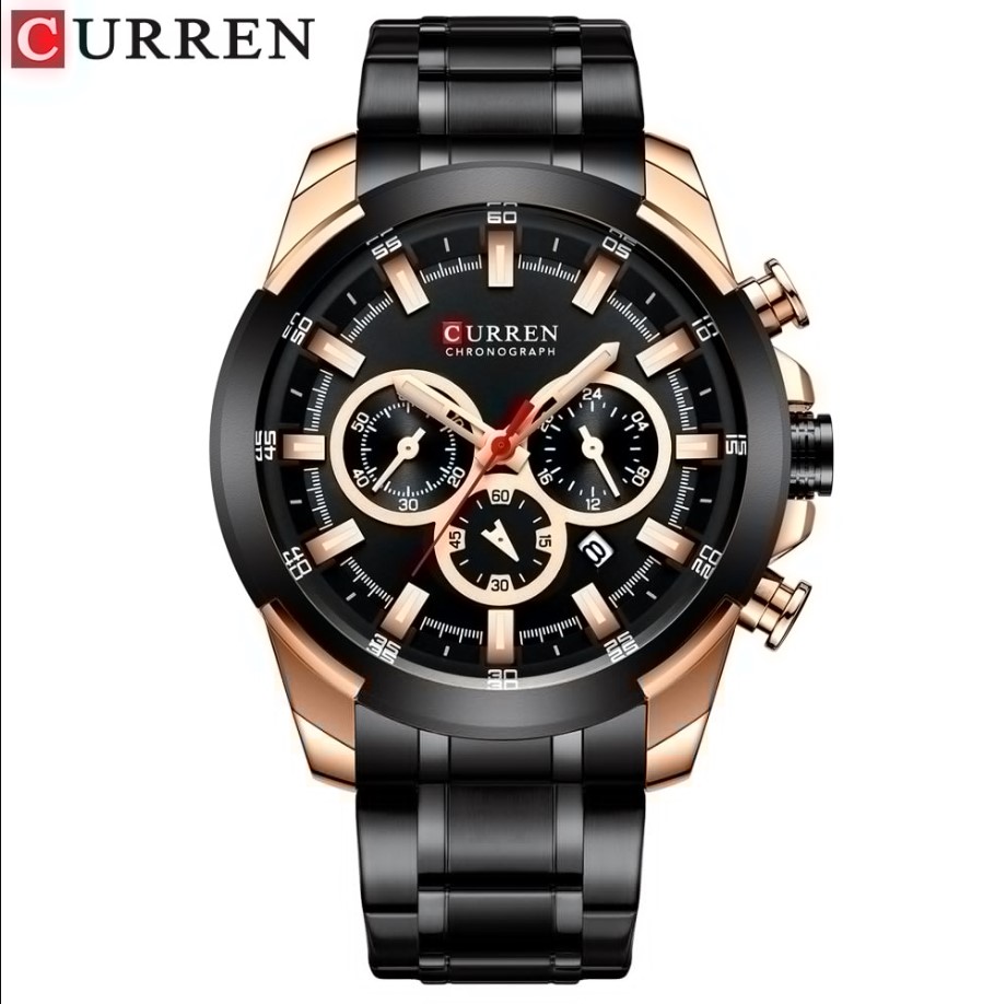 Picture of CURREN 8361 Stainless Steel Chronograph Watch for Men- Black & RoseGold