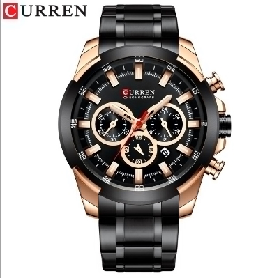 Picture of CURREN 8361 Stainless Steel Chronograph Watch for Men- Black & RoseGold
