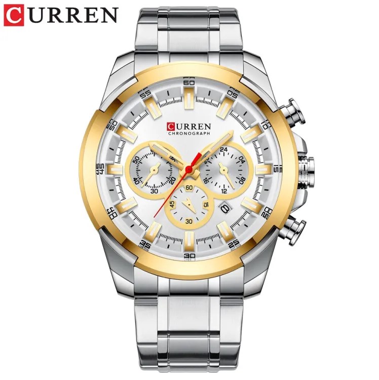 Picture of CURREN 8361 Stainless Steel Chronograph Watch for Men- Silver & Golden