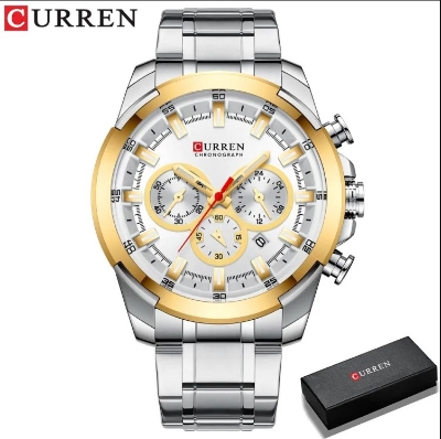 Picture of CURREN 8361 Stainless Steel Chronograph Watch for Men- Silver & Golden