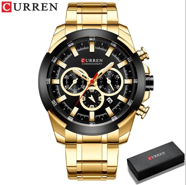 Picture of CURREN 8361 Stainless Steel Chronograph Watch for Men- Golden & Black