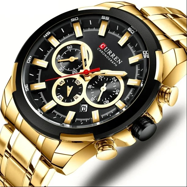 Picture of CURREN 8361 Stainless Steel Chronograph Watch for Men- Golden & Black