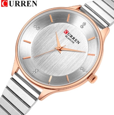 Picture of CURREN 9041 Stainless Steel Strap Fashion Ladies Wrist Watch-Silver & Rose