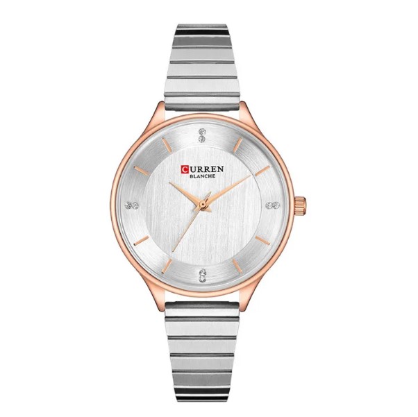 Picture of CURREN 9041 Stainless Steel Strap Fashion Ladies Wrist Watch-Silver & Rose