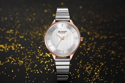 Picture of CURREN 9041 Stainless Steel Strap Fashion Ladies Wrist Watch-Silver & Rose