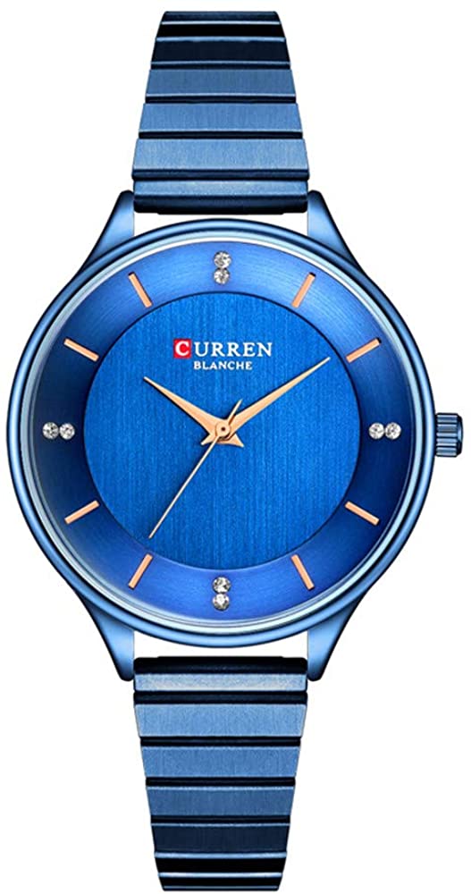 Picture of CURREN 9041 Stainless Steel Strap Fashion Ladies Wrist Watch- Royal Blue
