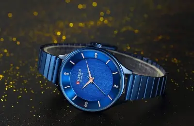 Picture of CURREN 9041 Stainless Steel Strap Fashion Ladies Wrist Watch- Royal Blue