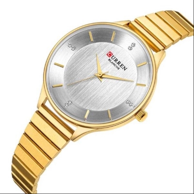Picture of CURREN 9041 Stainless Steel Strap Fashion Ladies Wrist Watch- Golden & Silver