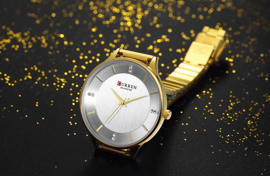 Picture of CURREN 9041 Stainless Steel Strap Fashion Ladies Wrist Watch- Golden & Silver