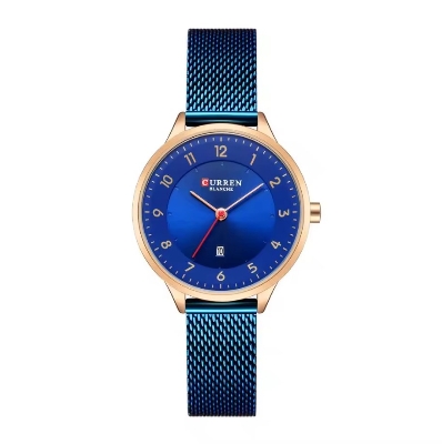 Picture of CURREN C9035 Stainless Steel Date Display Quartz Clock For Women - Royal Blue & Rose Gold