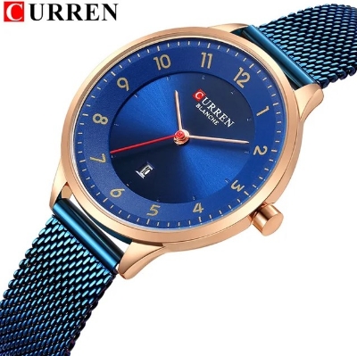 Picture of CURREN C9035 Stainless Steel Date Display Quartz Clock For Women - Royal Blue & Rose Gold