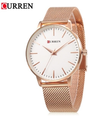 Picture of CURREN 9021 Stainless Steel Womens Watch For Women -  Rose Gold & White