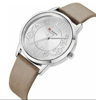 Picture of CURREN 9049 Leather Watch For Women -  Silver & Gray