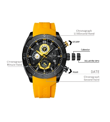 Picture of NAVIFORCE NF8038 Trendy Waterproof Sports Teenager Multi-function Chronograph Silicone Strap Men’s Watch