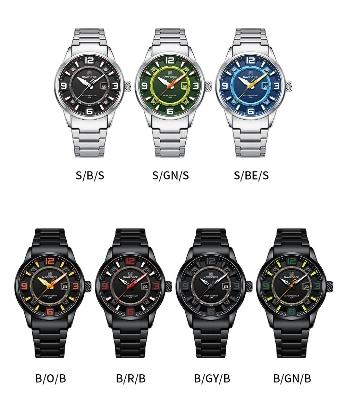 Picture of NAVIFORCE NF8044 Luminous Waterproof 3D Fun Dial Trendy Stainless Steel Strap Quartz Men’s Watch