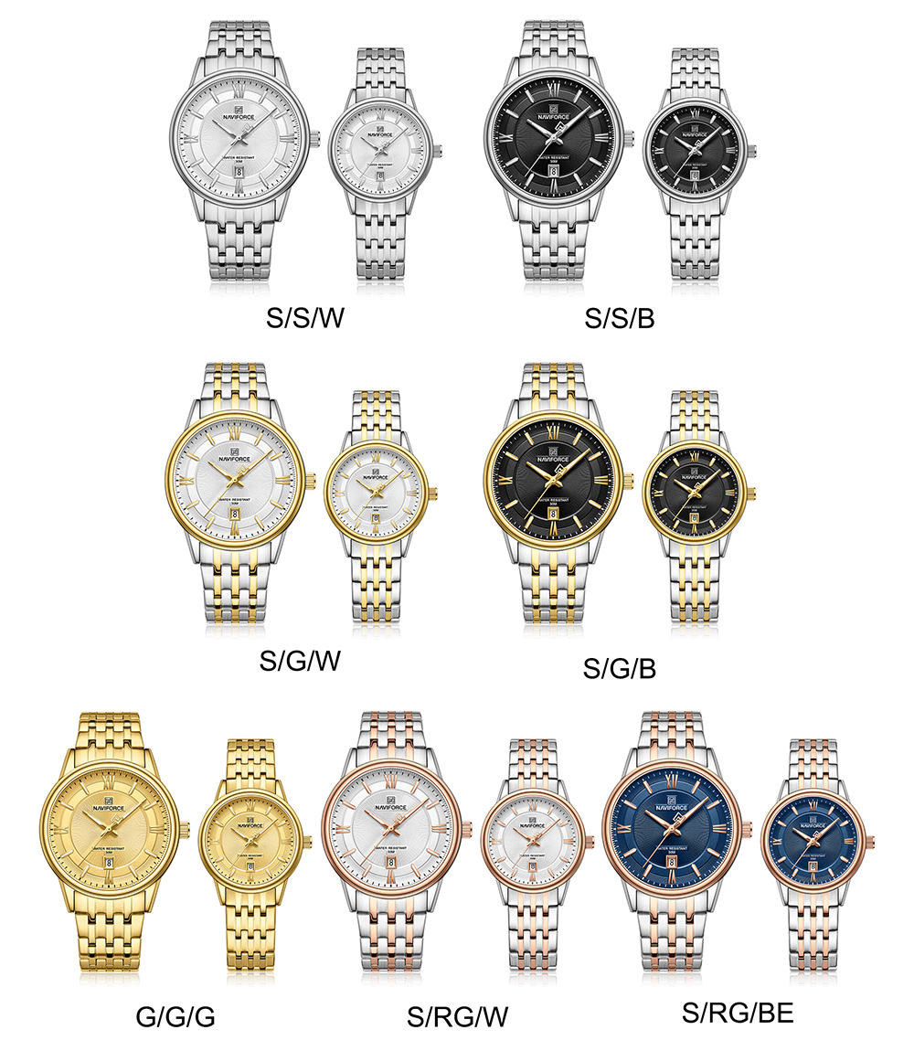 Picture of NAVIFORCE NF8040 Classic Exquisite High Quality Romantic Gift Stainless Steel Couple Watches