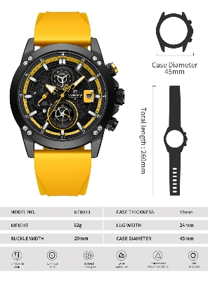 Picture of NAVIFORCE NF8033 Men’s Watch Youth Student Sports Trend Night Light Waterproof Silicone Strap Quartz Watch