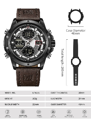 Picture of NAVIFORCE NF9225 Fashion Boutique High-Quality Men’s Multi-Function Genuine Leather Watch