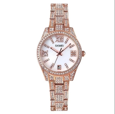 Picture of Skmei 1741 Stainless Steel Luxury Watches For Women- RoseGold & White