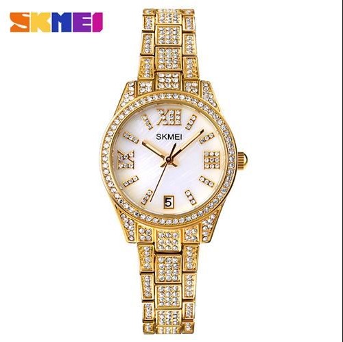Picture of Skmei 1741 Stainless Steel Luxury Watches For Women- Golden & White